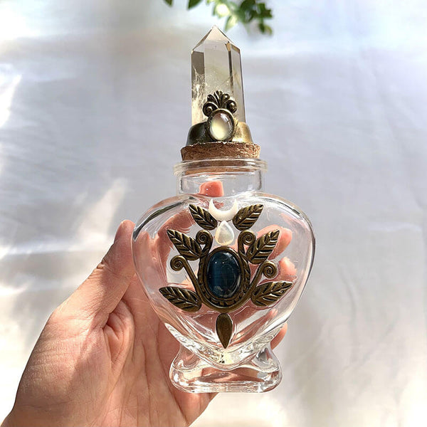 LEAF TOTEM MAGIC BOTTLE WITH CITRINE POINT CAP