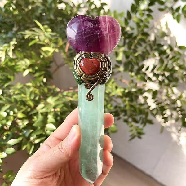 PURPLE FLUORITE & GREEN FLUORITE WAND