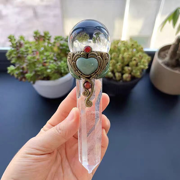 CLEAR QUARTZ SPHERE & CLEAR QUARTZ WAND