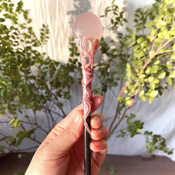 ROSE QUARTZ SPHERE WAND