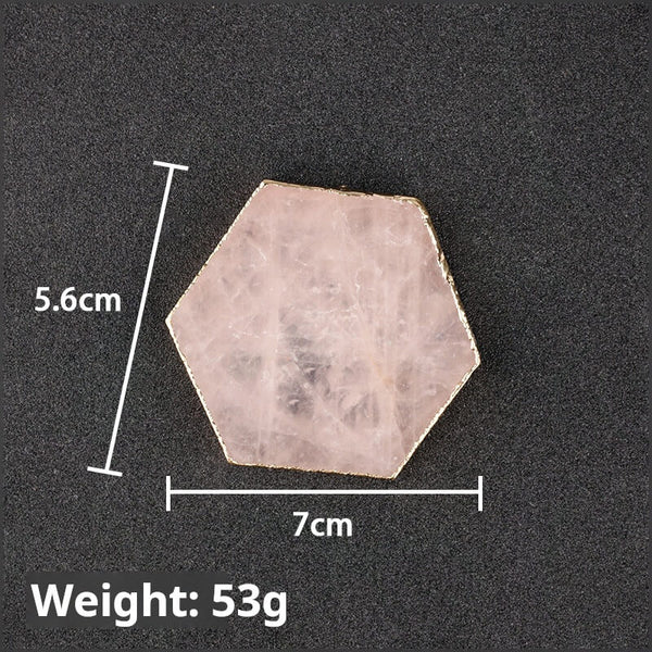 ROSE QUARTZ HEXAGON COASTER